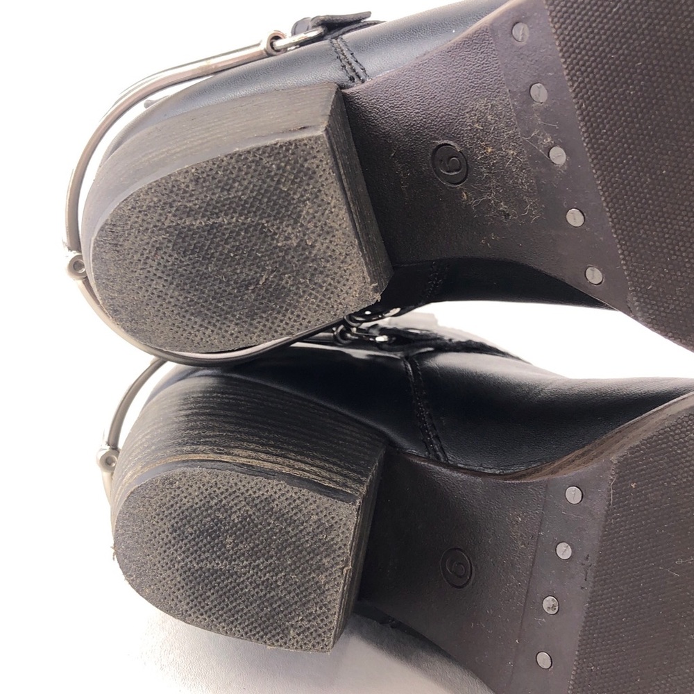 Steven by Steve Madden Spur Black Leather Boots 9 - Picture 10 of 13